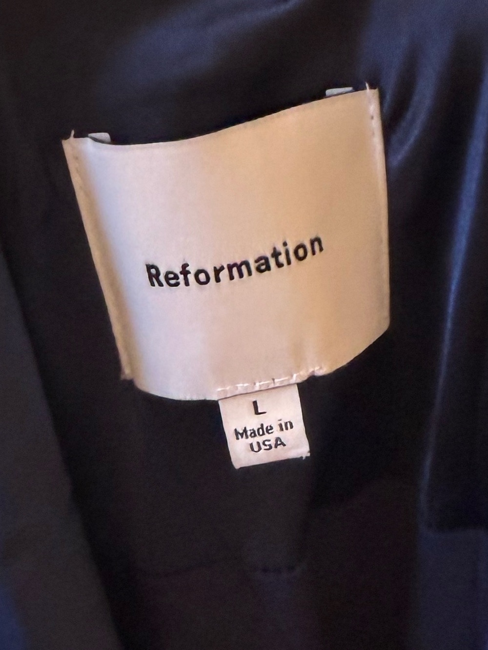 🆕 REFORMATION Pernille Silk Maxi Dress Navy Blue Sz L - Picture 6 of 7